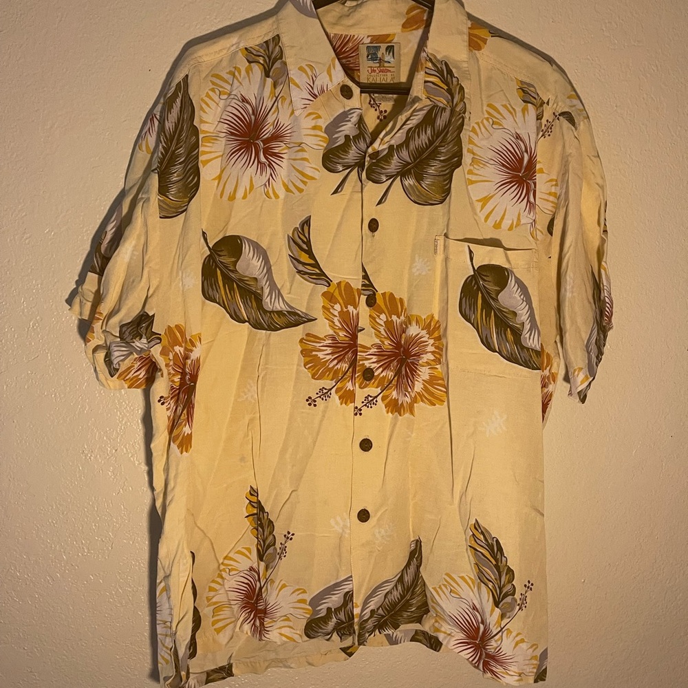 John Severson Kahala Men’s Hawaiian shirt Button Front Stained Size XL Rayon